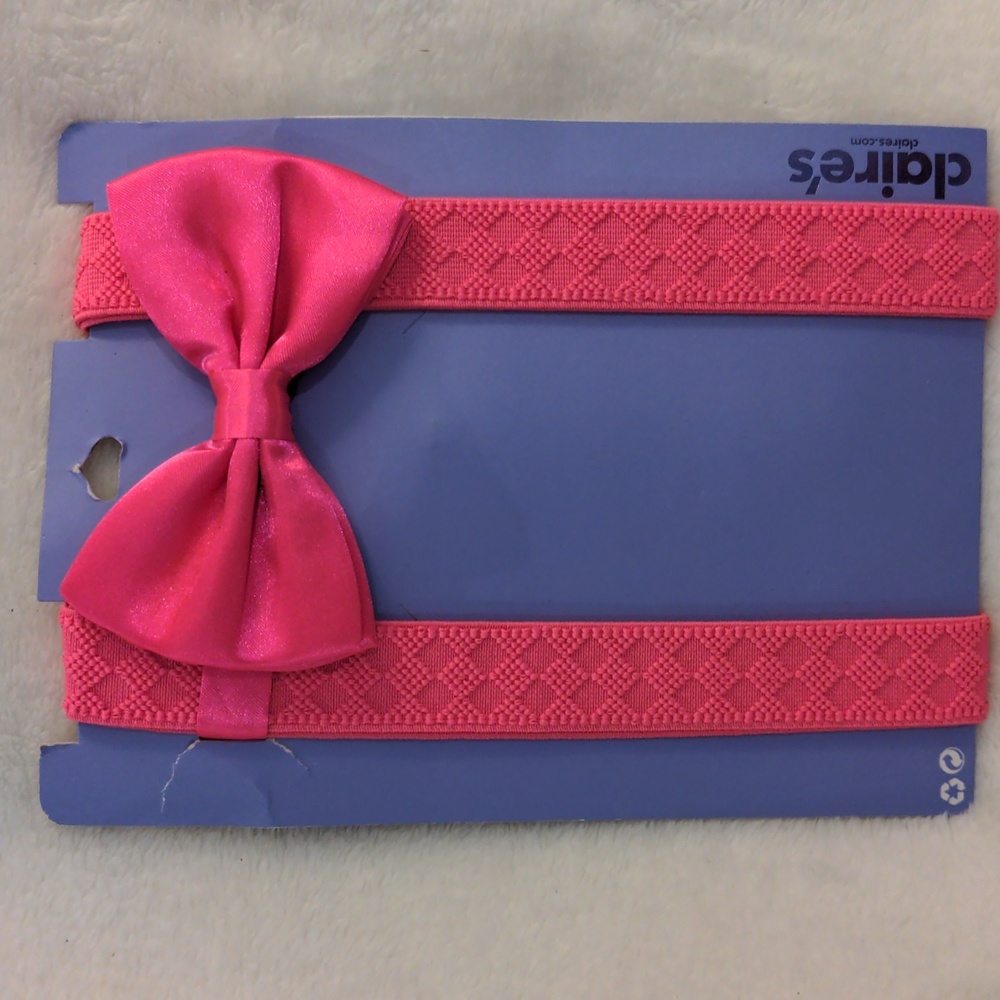 Neon Pink Bow Tie & Suspenders Set for Dress Up Halloween costume party Cosplay